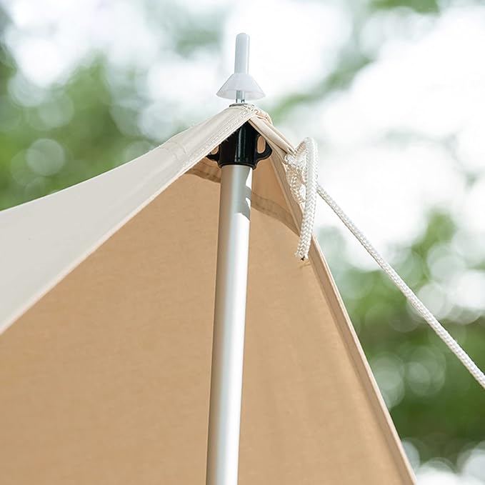 Set of 2 Waterproof Cloth Rod 230CM Telescopic Aluminium Tent Tarp Poles Portable Beach Shelter Tarp Awning Pole Adjustable Telescoping with Rubber Cap for Camping