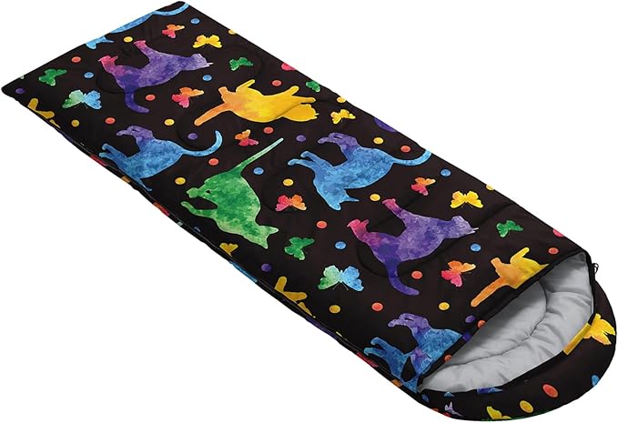 AILONEN Cartoon Car Sleeping BagsLightweight &amp Waterproof3 Season Warm &amp Cool WeatherCute Stars Printed Vehicles Transportation Sleeping Bags for BoysKidsAdults TravellingOutdoors