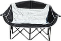 Two-Person Black and White Leisure Camping Outdoor Folding Chairs Portable and Foldable Beach Camping Chair Lightweight Grassland Outdoor Lounge Chairs