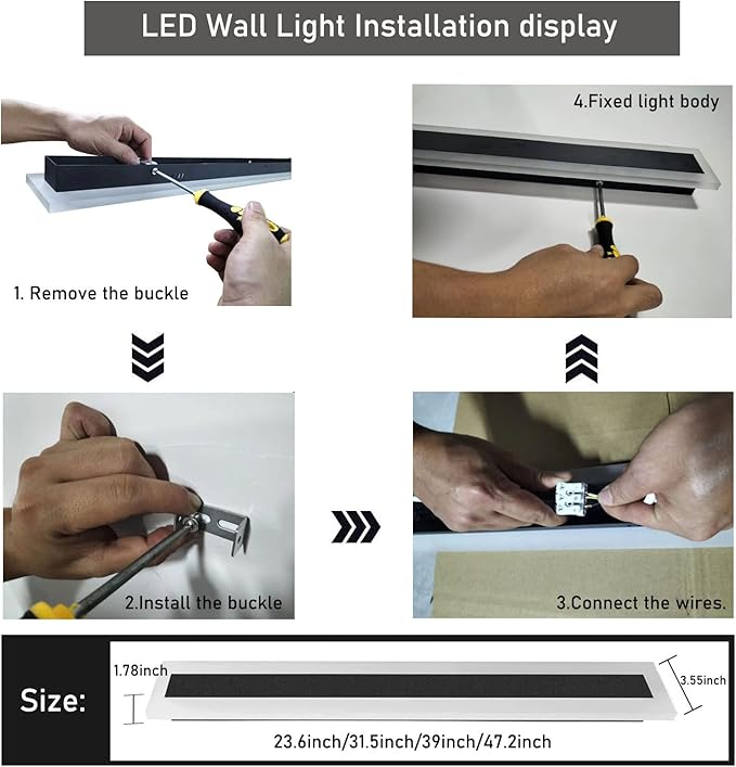 2Pack 23.6inch Long Outdoor LED Wall Light18W Waterproof IP65 Warm White 110V led Wall Mount Lighting Fixture Rectangular Black Garage Wall Lights Elegant Frosted White Acrylic Anti Rust