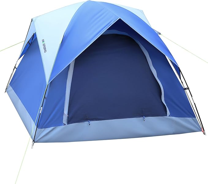 3 Person Tents for Camping HIKERBRO Small Dome Tent with 2 Upgraded Doors &amp Half Mesh Ceiling Waterproof 4 Person Camping Tent with Removable Rainfly 2/3/4 Person Easy Up Tents for Hiking Trave