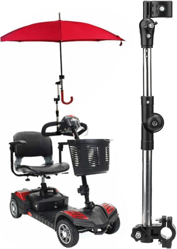TARSHYRY Elderly Mobility Scooter Umbrella HolderUniversal Umbrella Mount Holder Adjustable Stretch Umbrella Stand for Mobility ScooterStrollerWheelchairBeach Chair