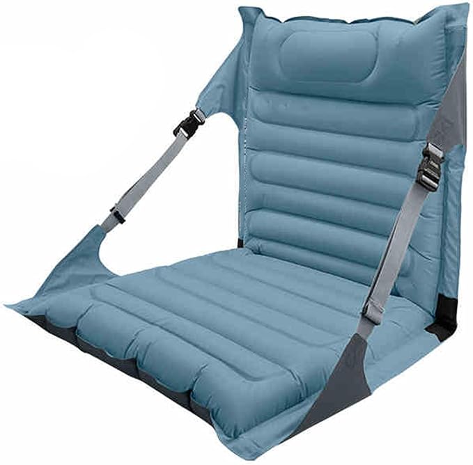 Floor Chair with Back SupportInflatable Folding Seats Lightweight Outdoor Relaxing ChairEquipped with Storage Bagfor Camping Beach(Blue)