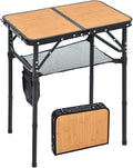 Portable Folding Camping Table 2ft - Anti-Stain Adjustable Height Lightweight with Detachable Handle Thickened Aluminum Frame &amp Double for Outdoor RV/Camping/Beach &amp Indoor Kids Snack Table