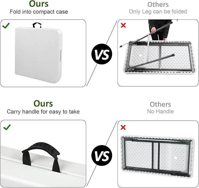 VINGLI Fold in Half Folding Fish Cleaning Table with Sink Bi-Folding Outdoor Portable Camping Game Sink TableFish Fillet Cutting Table with Drainage Hose for Patio Backyard BBQ