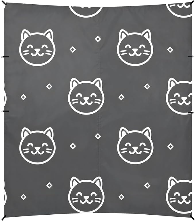ALAZA Cute Kitten Cats Beach Tent Sun Shelter UPF50+ Protection Beach Shade Canopy w/ 4 Sandbags for Outdoor Camping Fishing Backyard Fun Picnic 10x9 ft