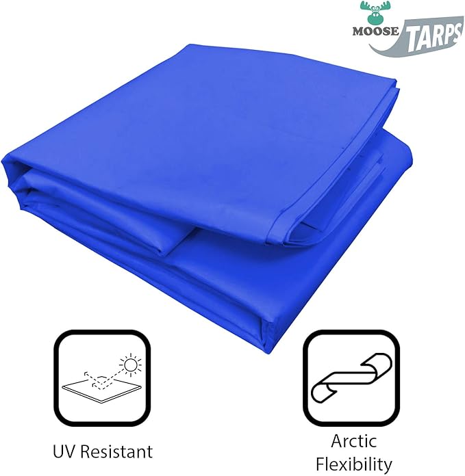 Heavy Duty Tarp 100% Waterproof 12mil Thick PVC Vinyl Tent Tarp for Camping Multi-Purpose Thick Protective Cover Weather Proof Heavy Duty UV Resistant 15 Feet x 15 Feet Blue