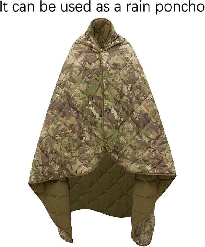 LOOGU Camo Blanket Waterproof Insulation Poncho Liner for Outdoor Camping Hiking Hunting Survival Backpacking Picnicking