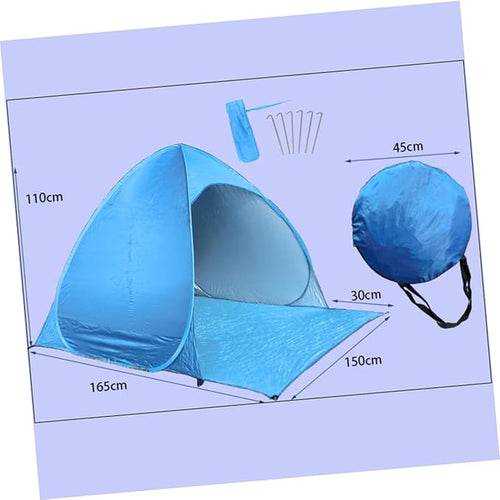 1Pc Automatic Beach Tent Lightweight Sun Shelter Quick Setup Seconds Portable Outdoor Camping Tent for Beach Party Fishing Hiking Blue