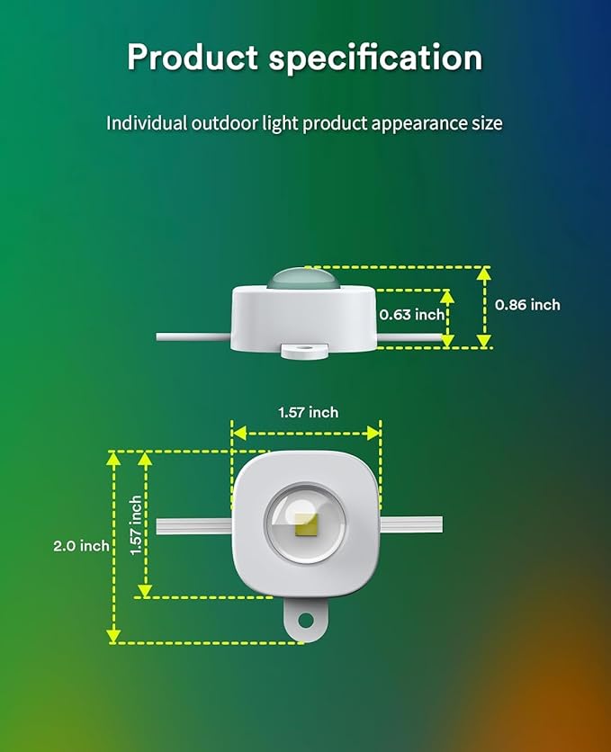 ANGELHALO Permanent Outdoor Lights 50ft Smart RGBAI Eaves Lights with 72 LEDs IP67 Waterproof for Outdoor Decor Compatible with Alexa Google Assistant