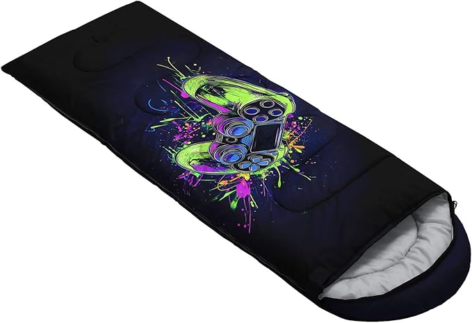 Kids Sleeping Bag for Boys GirlsBlue Ripples Print-Lightweight Warm Portable Outdoor Indoor-Waterproof Cold Weather Resistant Sleeping Bag for Camping Hiking