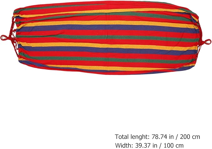 Veemoon Travel Outdoor Camping Single Hammock Portable Canvas Widen Swing Hammock 200x100cm Red Striped for Backpacking and Hiking