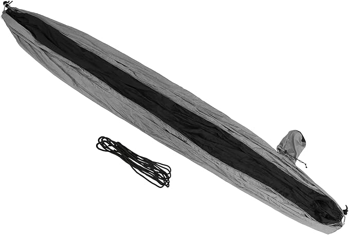 Camping Hammock Portable Outdoor Single Double Hammocks 260x140cm Black - High Strength Nylon Fabric Easy Setup for Hiking and Travel