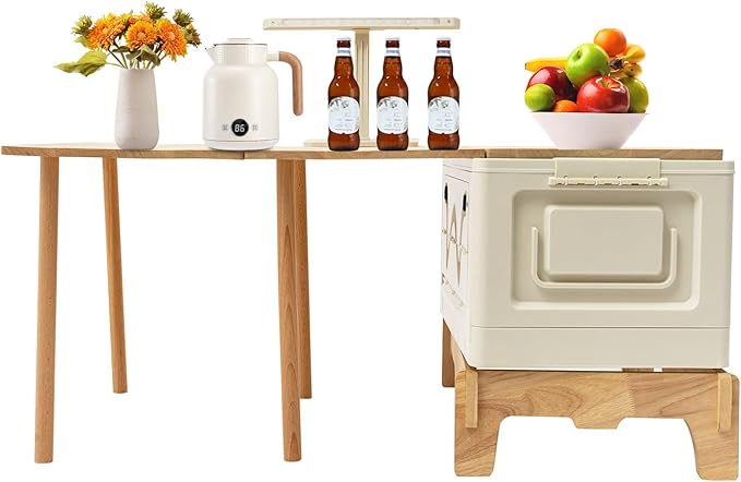 Camping Kitchen Table Folding Portable Outdoor Cook Station Folding Camping Table with 11.89 Gal Storage for Hiking Fishing Gardens