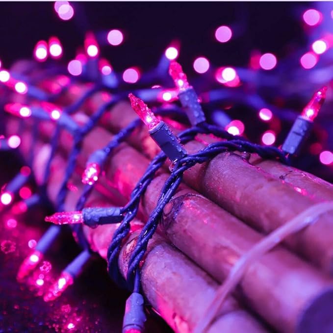 LAMPHOME Purple Christmas String Lights 300 Mini Fairy Lights 63.8ft(2pk of 150L) Set Brown Wire Halloween Holiday Décor for Home Christmas Tree Bedroom Patio Wedding