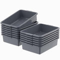12-Pack Plastic Commercial Bus Tub 13 L Plastic Restaurant Dish Tub Gray