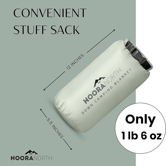 Down Camping Blanket with Footbox – Lightweight Packable Water Resistant Backpacking Quilt &amp Warm Puffy Compact Outdoor Throw – 52x77 with Stuff Sack for Stadium Hiking &amp Travel