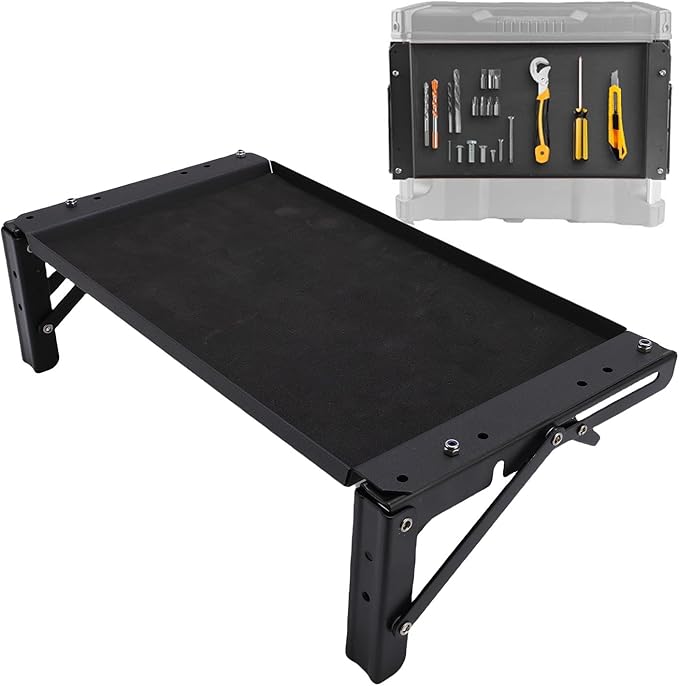 Fockety Magnetic Tool Tray Aluminum Alloy Portable Folding Side Table Foldable Camp Table Indoor Outdoor Lightweight Workbench for Outdoor Cooking Picnic