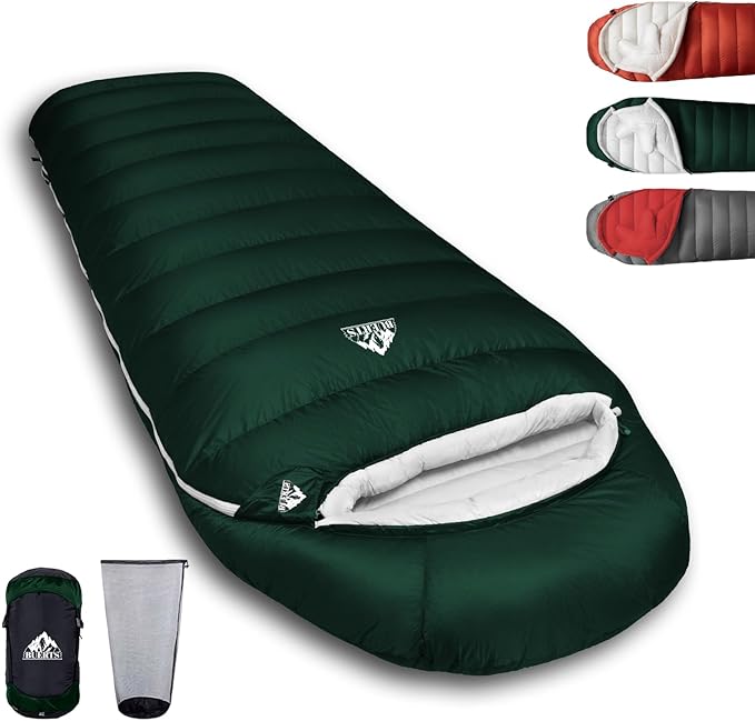 Down Sleeping Bags for Adults Premium 680FP Down Fill Backpacking Sleeping Bag for Cold Weather for Camping Hiking and Traveling Comes with Compression Sack.