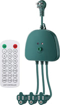 Christmas Light Controller with Remote Create Dazzling Lighting Displays with Multiple Functions Timer Dusk to Dawn Sensor Adjust Speed for Holiday Xmas Lights(3 Channel 14 Functions)