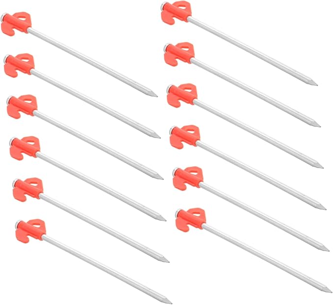 20Pcs Heavy Duty Tent Stakes for Outdoor Camping Windproof Ground Nails for Stable Anchoring Durable Metal Garden Stakes Effortless Installation for Lawn and Camping