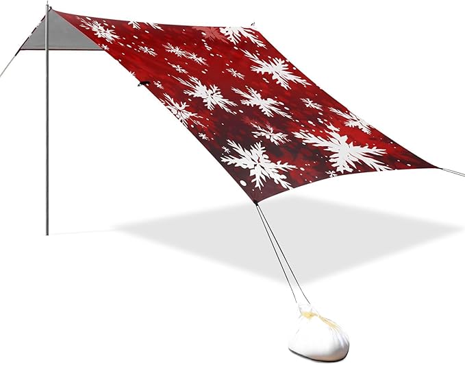 Christmas SnowflakeCamping Sun Shelters 9.2 x 10.5 FT Beach Canopy Tent Sun Shade with Carrying Bag for Camping Trips Fishing Backyard Fun or Picnics 21341171