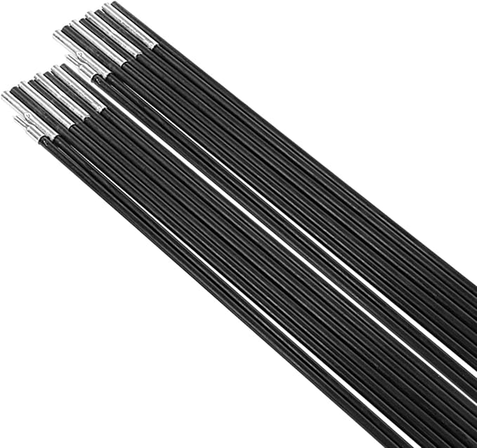 Haofy 4.9M Fiberglass Camping Tent Pole Bars Outdoor Support Rods Awning Frames Kit Tent Poles Replacement Trail Replacement Parts