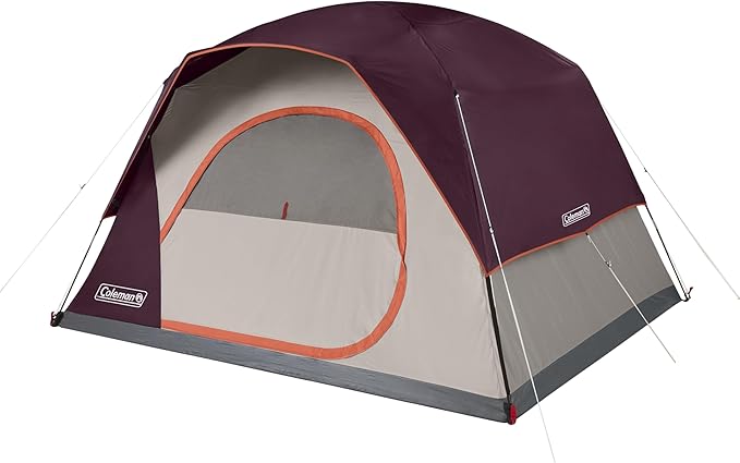 Coleman Skydome Tent with 5 Minute Setup 2/4/6/8-Person Weatherproof Tent with Rainfly &amp Carry Bag 20% More Headroom Than Traditional Canopies