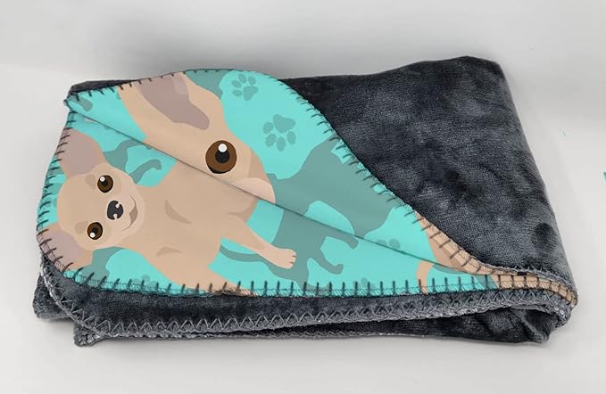 Caroline's Treasures MLM1069TBLT Cream Chihuahua Soft Travel Blanket with Bag Airplane Blanket Indoor Outdoor Camping Blanket for Traveling Picnics Beach Trips Concerts
