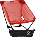 Ultralight Backpacking Chair Aluminium Alloy Legless Ground Chair Foldable Camping Chair for Adult Hiking Camping Picnic Fishing RV Balcony Paddleboard Beach Indoor (Red)