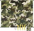 Waterproof Sandproof Beach Blanket 59''×68'' Camouflage Polyester Outdoor Picnic Blanket with 4 Stakes &amp Storage Bag for BeachCampingVacation Light Green