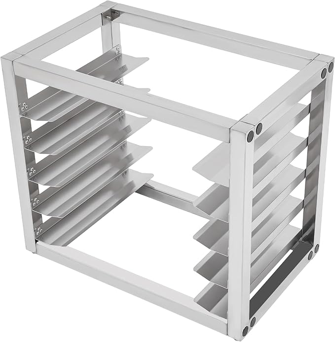 5-Tier Multi-Functional Stainless Steel Pan Rack Stainless Steel Baking Tray Racks Kitchen Bakery Rack Suitable for 18.11 * 11.02inch Baking Trays Grills Plates (5-Tiers)