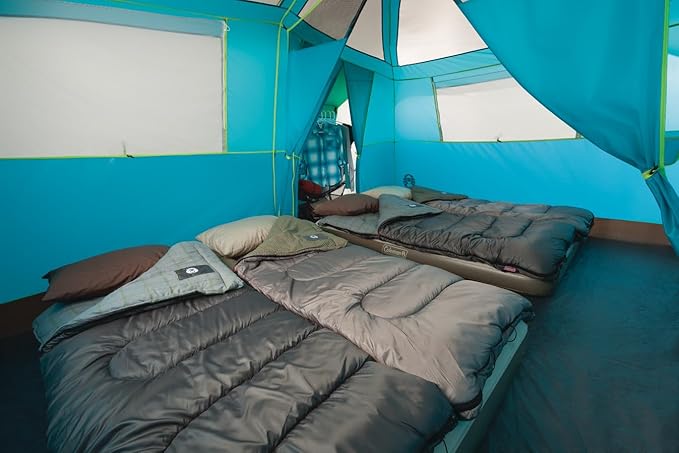 Coleman Tenaya Lake 8-Person Cabin Tent with Built-in Closet Fast-Pitch Tent Sets Up in Under 10 Mins Family Tent with Rainfly &amp Wheeled Carry Bag