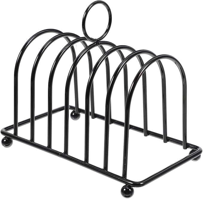 PartyKindom Stainless Steel Multifunctional Bread Rack Toast Holder Rack for Kitchen and Dining Room: Multi-Functional Toast for Sliced Bread and Book Storage Space-Saving