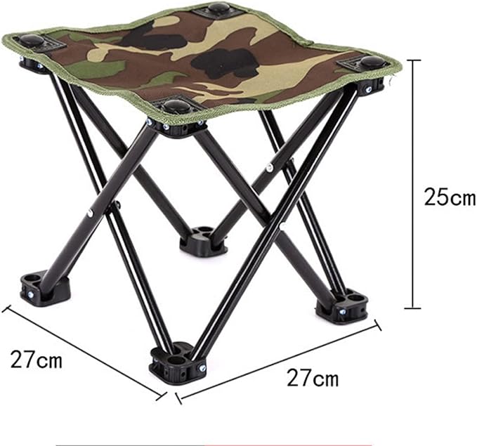 Outdoor Portable Camp Chair Mini Folding Stool with Backrest Lightweight and Compact Travel Chair for Hiking Picnic Fishing Beach Garden with Carry Bag
