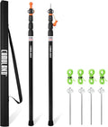 Tent Poles for Tarp CAMULAND Telescoping Camping Gear Accessories Stakes for Hammock Rain Fly Sun Shade Adjustable Lightweight Aluminum Set of 34.5 - 110.2 Hiking Awning/Outdoor with Carry Bag