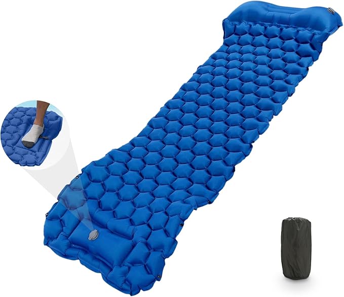 Sleeping Pad for CampingSelf Inflating Sleeping Pad CampingUltralight Sleeping Mat for CampingBackpackingHiking Lightweight Compact Camping Air Mattress for Tent(Royal Blue)