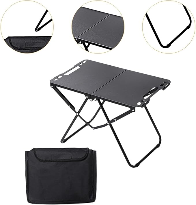 Folding Camping Table Foldable Table Multipurpose Portable Folding Table Outdoor Table for Camping Patio Barbecue Outdoor Black