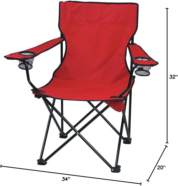 6-Qty Folding Chairs with Imprinted Logo or Message On Back - Custom Gift for Sports Picnics &amp Tailgating