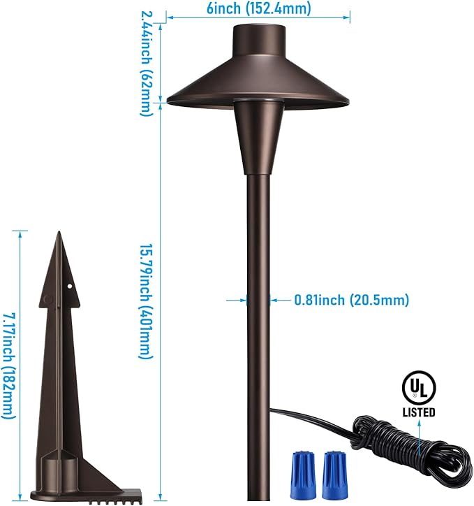 LEONLITE Update 5CCT Low Voltage Pathway Lights 12-24V LED Landscape Path Light 1800/2700/3000/4000/5000K CRI90 IP65 Waterproof Landscape Lighting Aluminum Housing Oil Rubbed Bronze Pack of 6