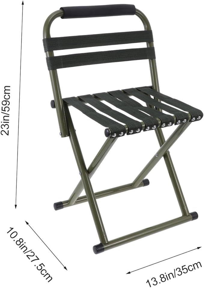 Totority 1pc Outdoor Portable Folding Chair Backrest Lightweight Camping Stool for Fishing and Picnics and Compact Design Green Easy to Carry