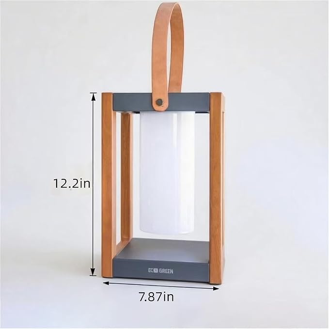 EcoGreen Solar Lantern with Handle – 7.87x12.2 in Waterproof Outdoor Solar Light Warm White 8H Auto-On Portable for Patio Yard Pathway Porch &amp Camping (Single Pack)