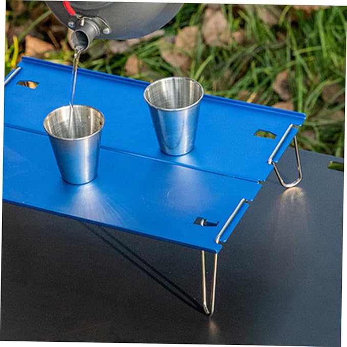 Happyyami Folding Aluminum Table Portable Picnic Table for Small Camping BBQ Hiking