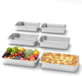 ACEKOOL 6 Pack 4 Hotel Pans Stainless Steel Catering Pans Deep Steam Table Pan Storage Food Tray Anti-Jam Steam Table Food Chafing Dish Pan for Catering Buffet