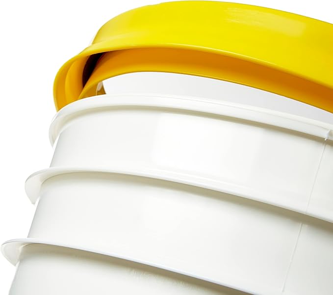 Gamma Seal Lids for 3.5 5 6 and 7 Gallon Buckets – Pack of 12 Yellow Gamma Lids – Food Grade BPA Free Reusable Lids Made in USA