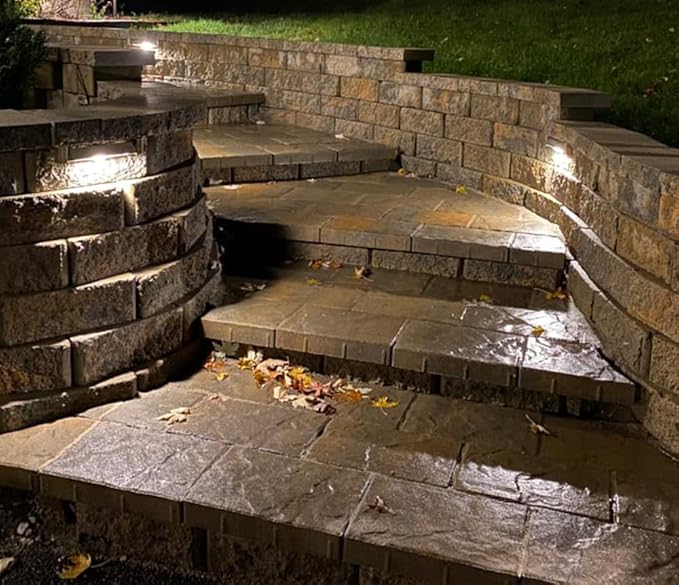 VOLT 12V G2 Rotatable/Pivoting Brass Hardscape Light (Bronze) with 25-Foot Lead Wire &amp 3W 2700K Warm White G4 LED Bulb for Low Voltage Outdoor Step Deck Masonry &amp Wall Lighting