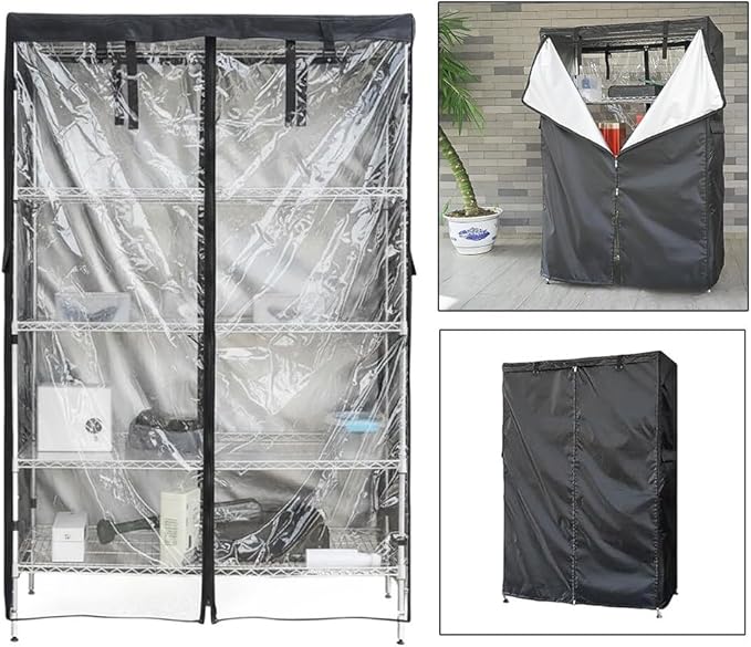 Waterproof 420D Oxford Fabric Cover for Outdoor Storage Enclosures Resists Wear and Protects Against Environmental Factors (42x19x72inch)