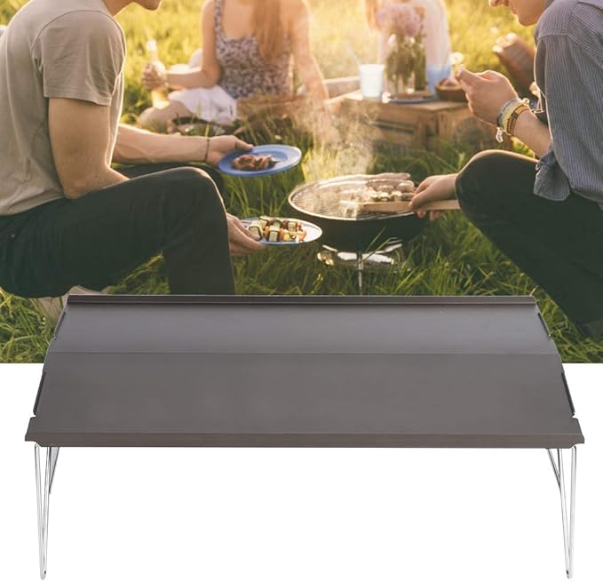 Portable Outdoor Hiking Folding Aluminium Table Picnic BBQ Dining Compact Lightweight Easy Install for Camping Fishing