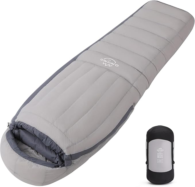 -10°F 0°F 10°F 15°F Down Sleeping Bag for Adults800/650 Fill PowerUltralight Wearable 4 Season Cold Weather Rectangle Sleeping Bag for Camping HikingCan be Used as a Down Blanket or Cloak