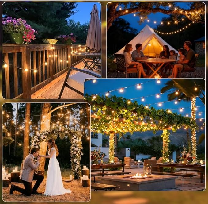 echosari Outdoor String Lights with APP Control 200FT G40 LED String Lights for Outside with 84 Shatterproof Bulbs Hanging Patio Lights for Balcony Apartments Backyard BistroGarden Porch Party